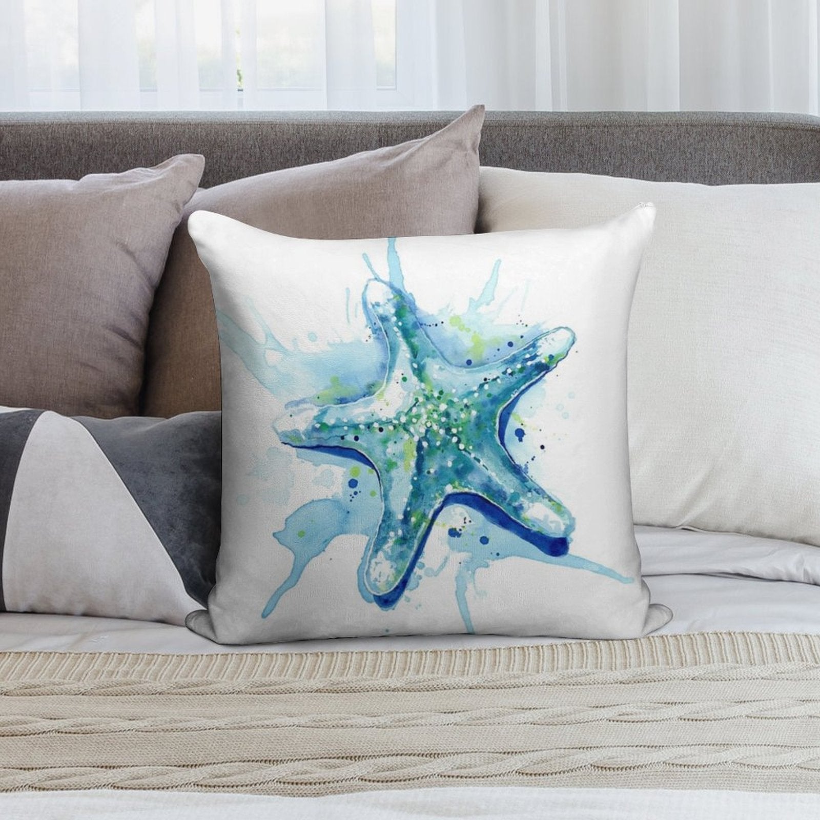 Starfish Waters II Soft Skin-Friendly Throw Pillow