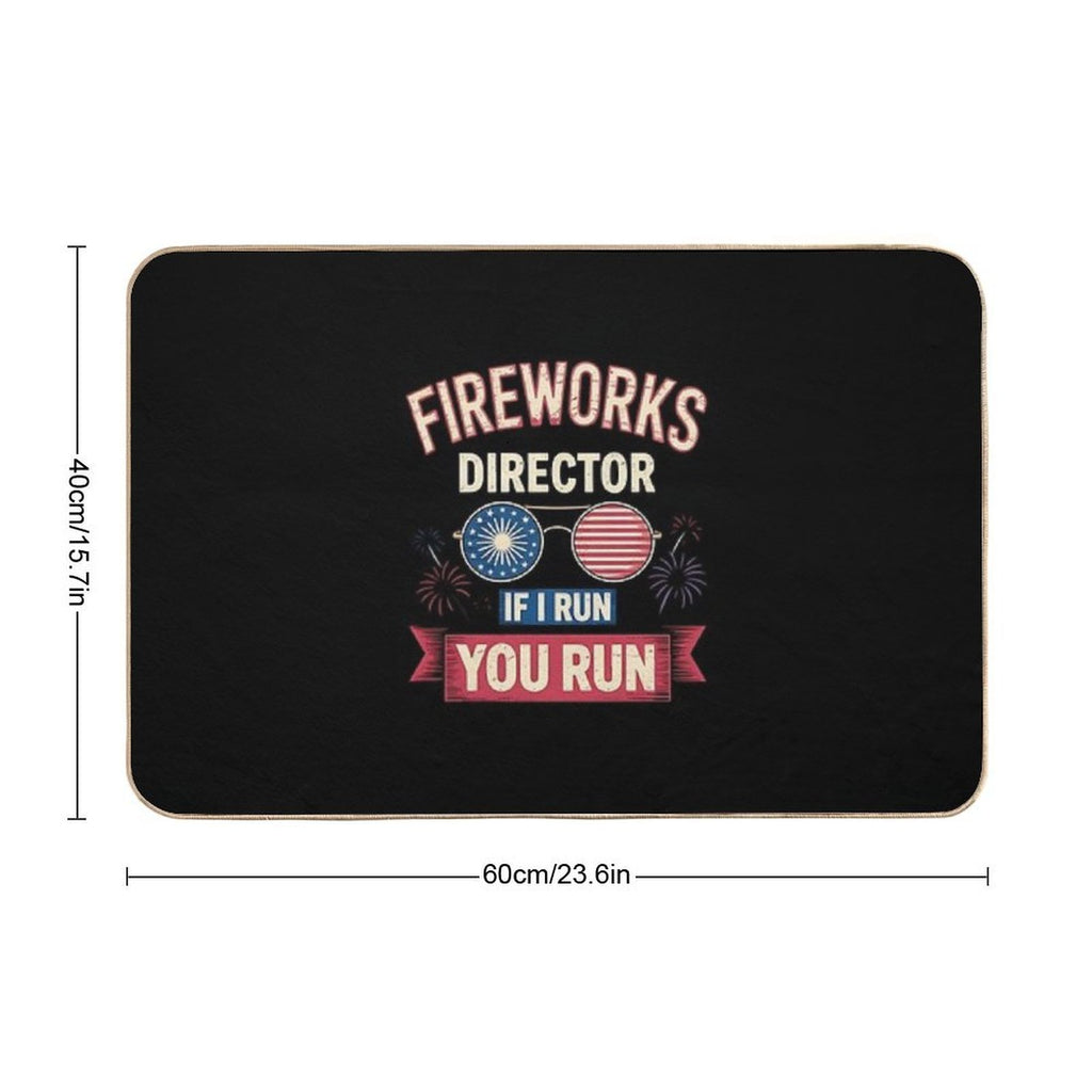 4th Of July Fireworks Director I Run You Run  Anti-Trip Bath Mat