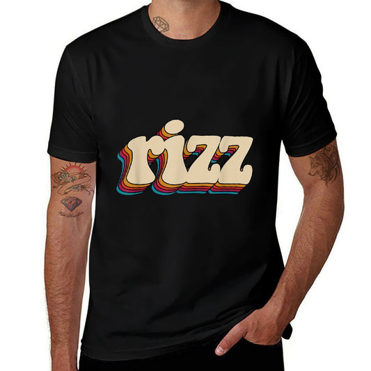 W Rizz Retro Vintage Meme Slang Unspoken Rizz  Fade-proof Color T-Shirt