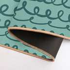 Green Calm – Green Squiggle Stripe Pattern Durable Bath Mat