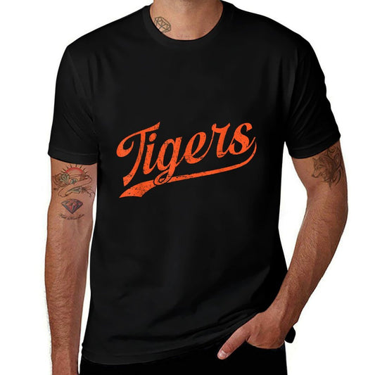 Tigers Mascot Vintage Sports  Durable T-Shirt