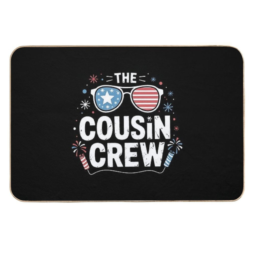 Cousin Crew 4th of July Patriotic American Family Matching  High-Traffic Bath Mat