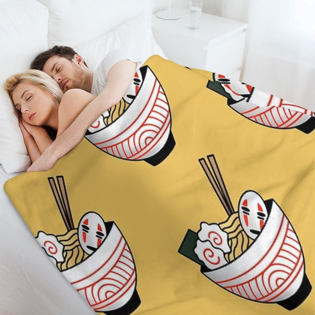 No Face Ramen Anti-pilling Throw Blanket