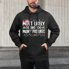 Most Likely To Take Too Many Pictures Funny Family Christmas Moisture-Wicking Hoodie