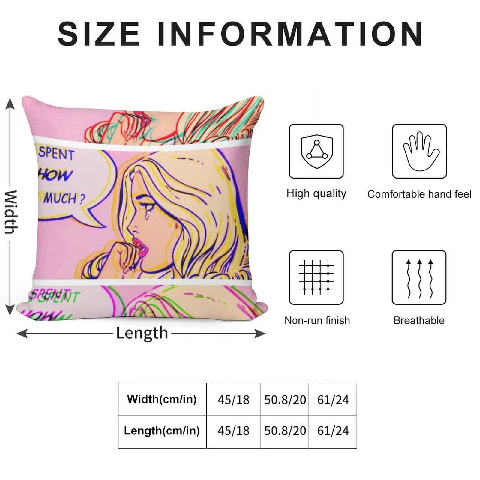 I Spent How Much Comic Pop Art Print Soft Multiple Sizes Throw Pillow