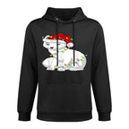 Arctic Fox Animal Lover Xmas Santa Hat Arctic Fox Christmas Shrink-Resistant Hoodie