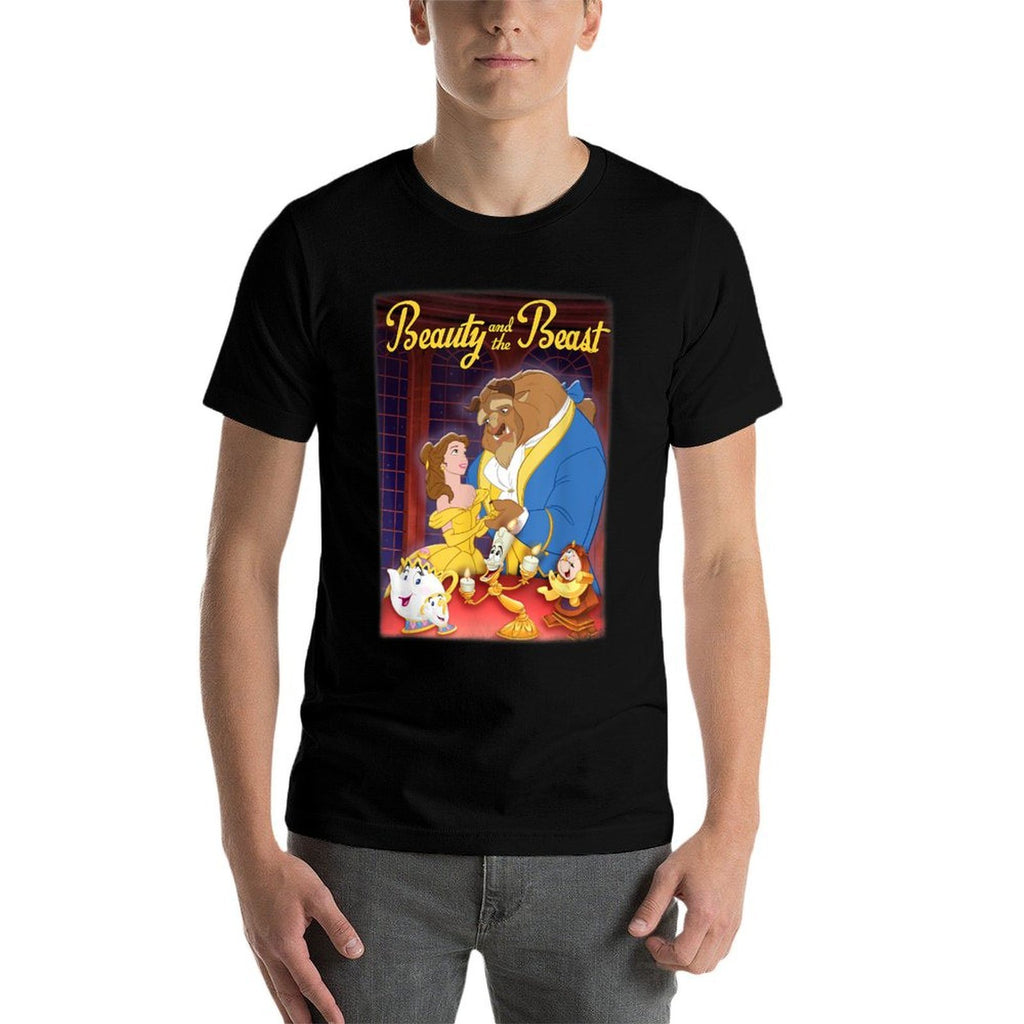 Disney Beauty And The Beast Distressed Movie Poster  Lightweight T-Shirt