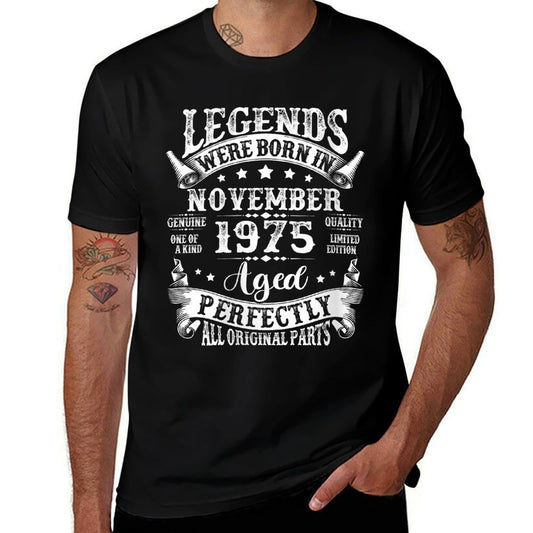 Womens Legends Were Born in November 1975 Vintage 50th Birthday Men  Eco-friendly Material T-Shirt