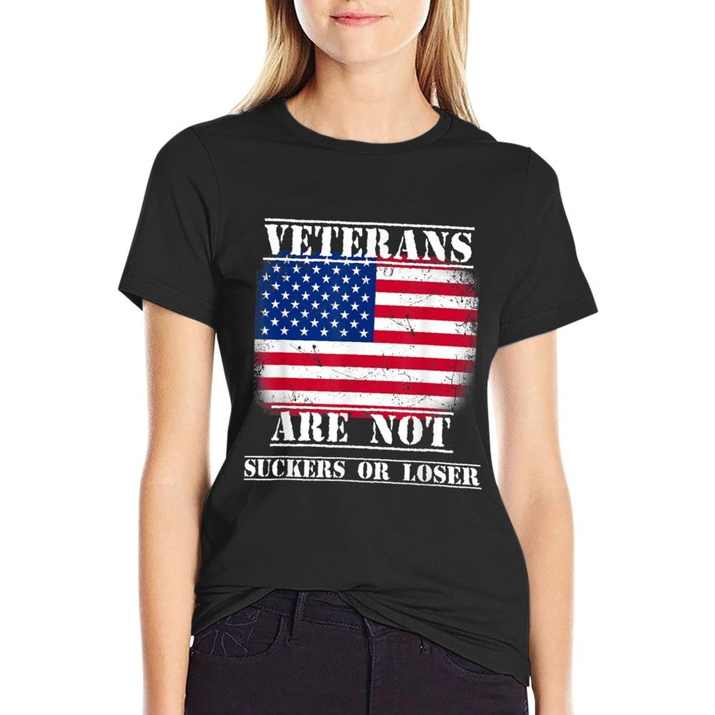 Veterans Are Not Suckers Or Losers Anti Trump American  Easy-care T-Shirt