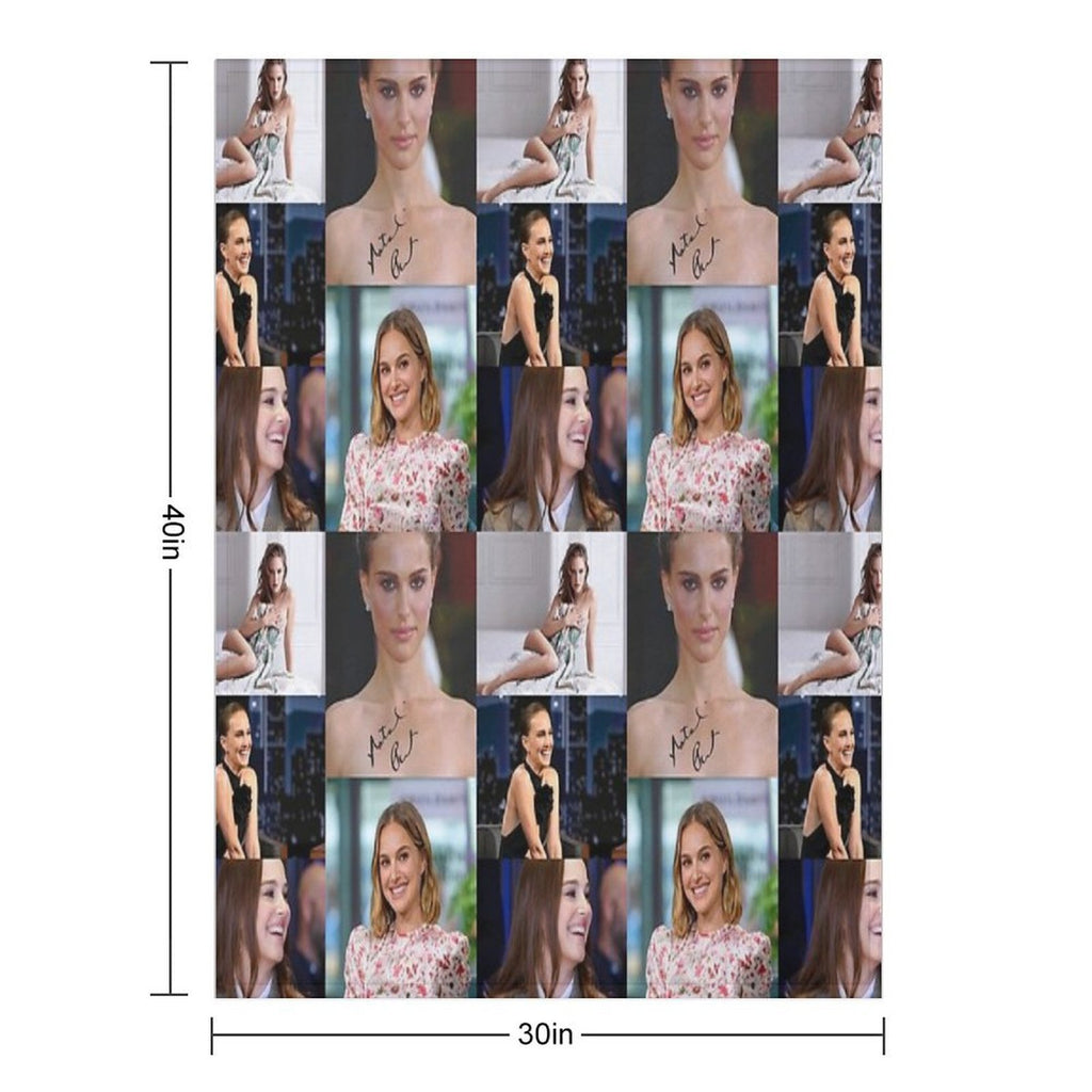 Natalie Portman Signed Velvety-soft Throw Blanket