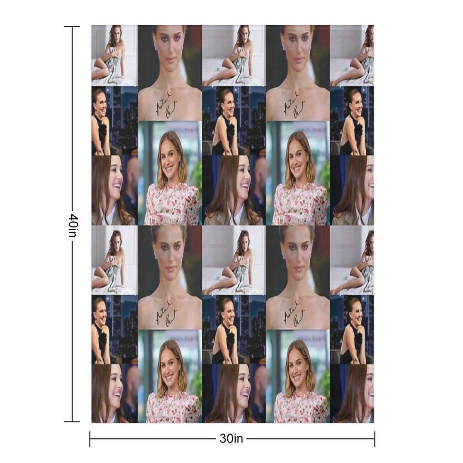 Natalie Portman Signed Velvety-soft Throw Blanket