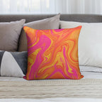 Orange And Pink Swirl Soft Gift Ready Throw Pillow