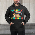 Merry Pugmas Pug Christmas Santa Pug Xmas Lights Dog Lover Casual Wear Hoodie