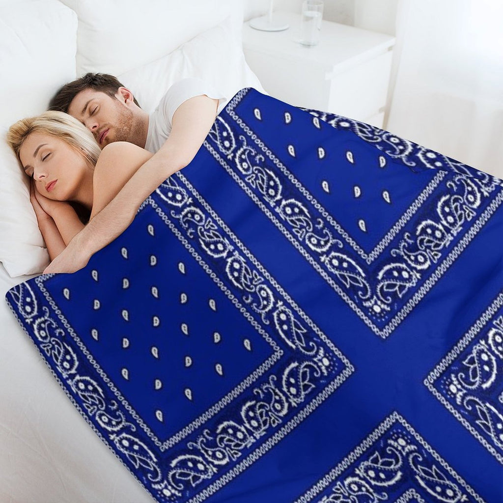 Blue Bandana Multi-functional Throw Blanket