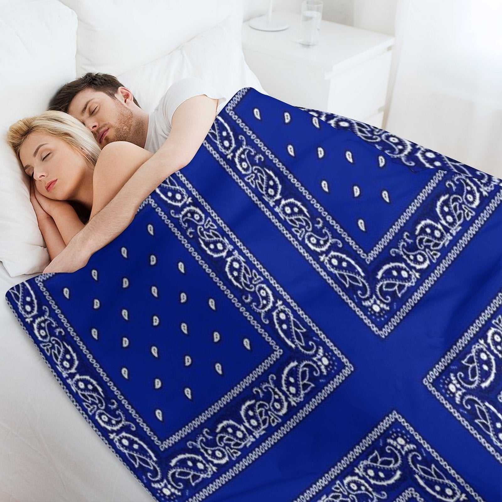 Blue Bandana Multi-functional Throw Blanket