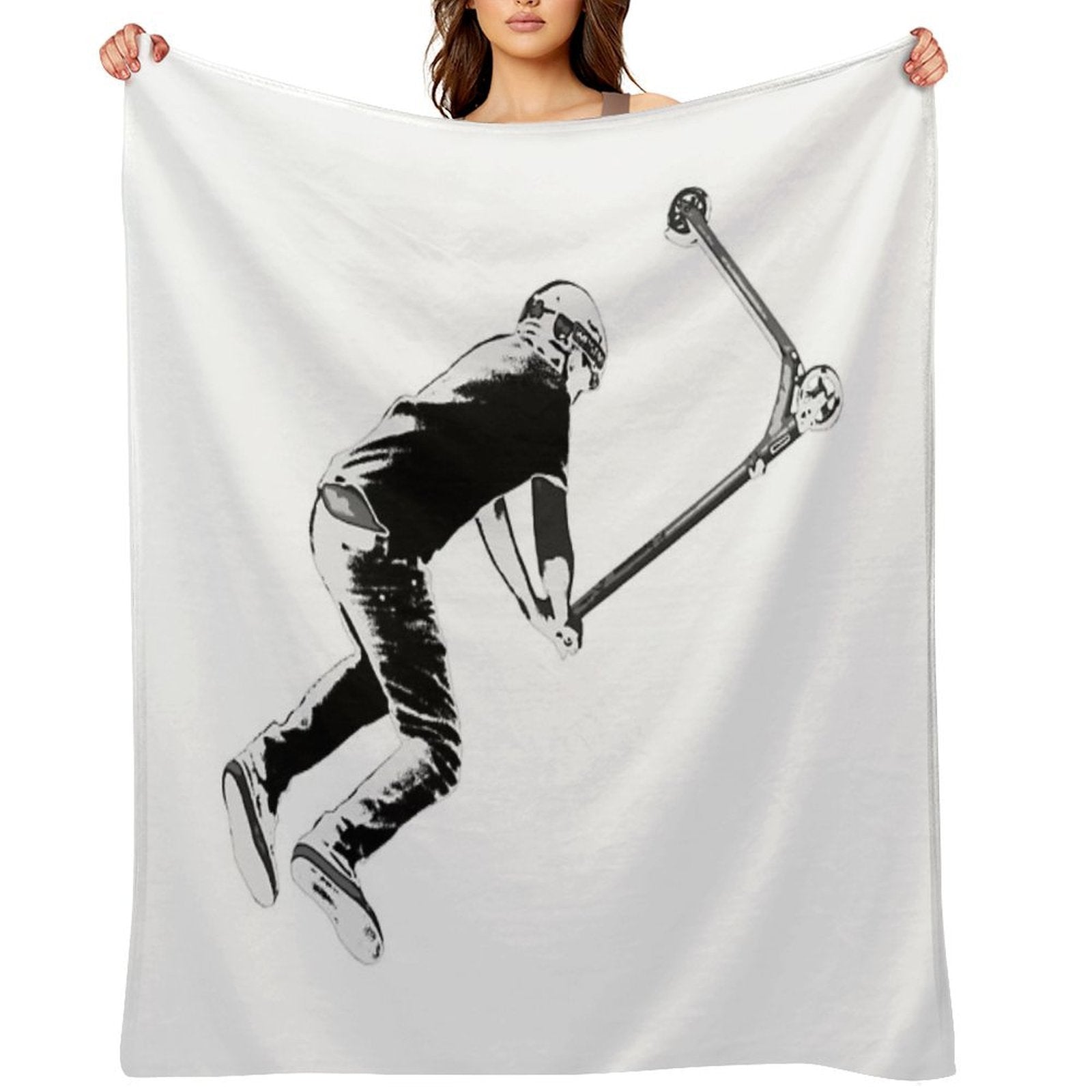 Holding On! - Stunt Scooter Move Anti-pilling Throw Blanket