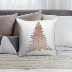 Sparkling Rose Gold Christmas Tree Soft Ultra-Soft Texture Throw Pillow