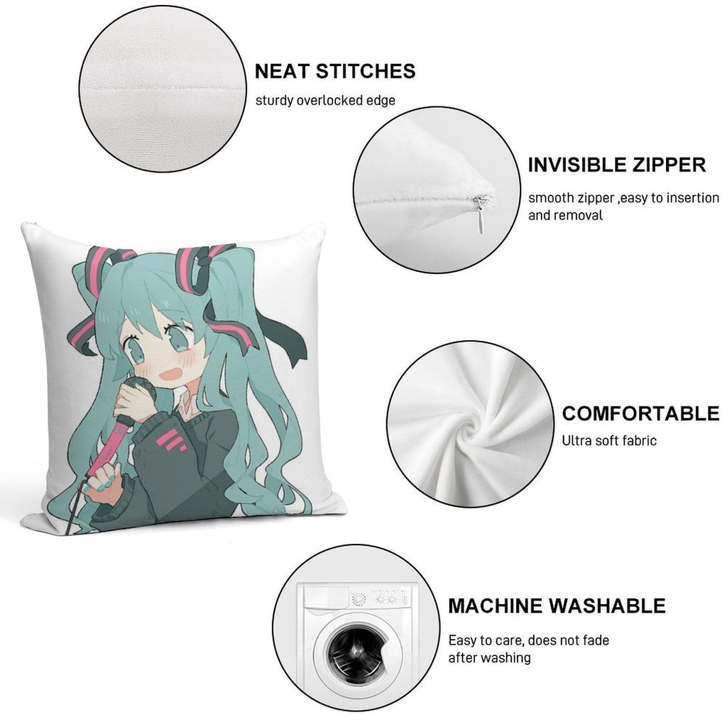 Hatsune Miku Soft Washable Throw Pillow