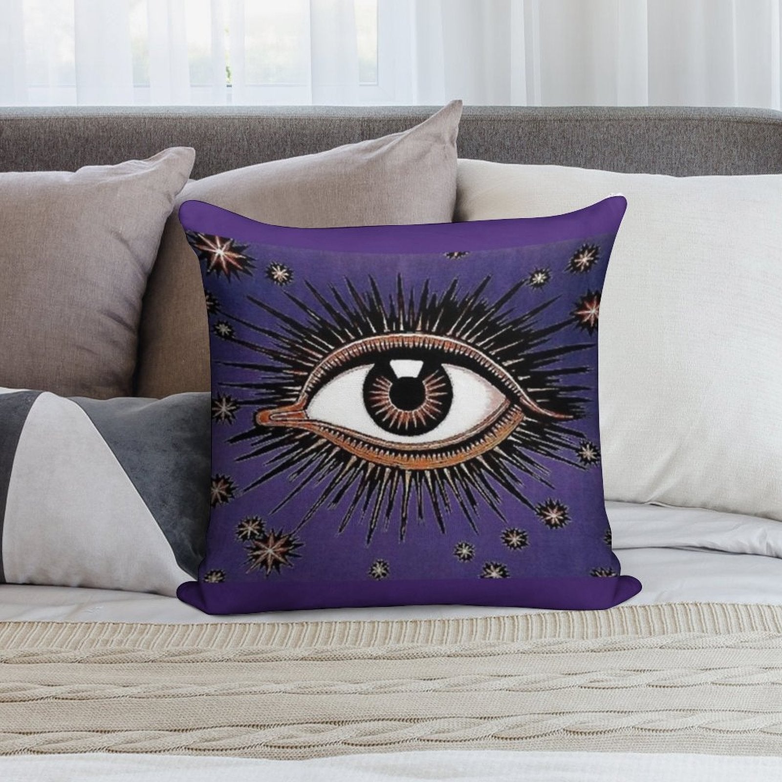 Purple Eye Soft Multiple Sizes Throw Pillow
