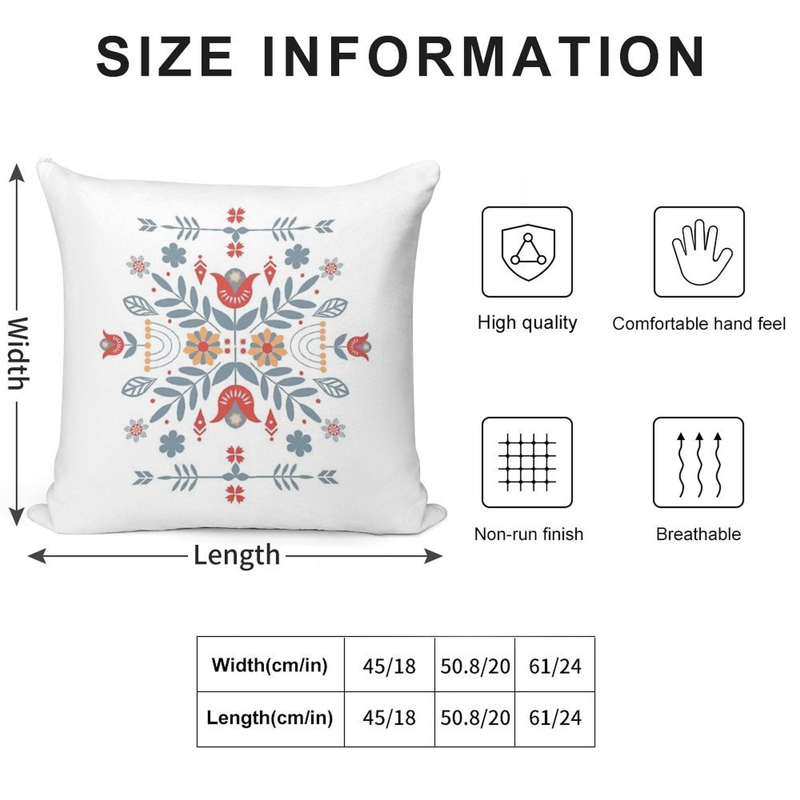Scandinavian Folk Soft High-Density Material Throw Pillow