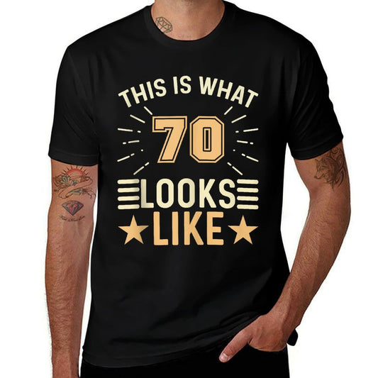 This Is What 70 Looks Like - 70 Year Old Funny 70th Birthday  Relaxed-fit T-Shirt