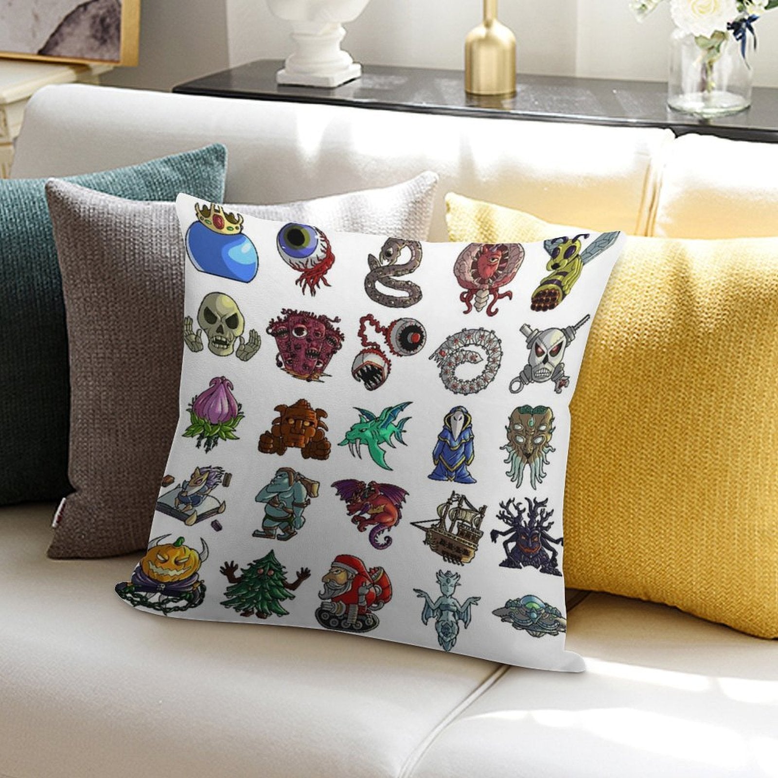 Terrarias All Boss Soft Washable Throw Pillow