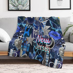 New Jersey COLLAGE Machine-washable Throw Blanket