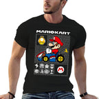 Mario Kart Rally Driver Schematics Mario  Wrinkle-resistant T-Shirt