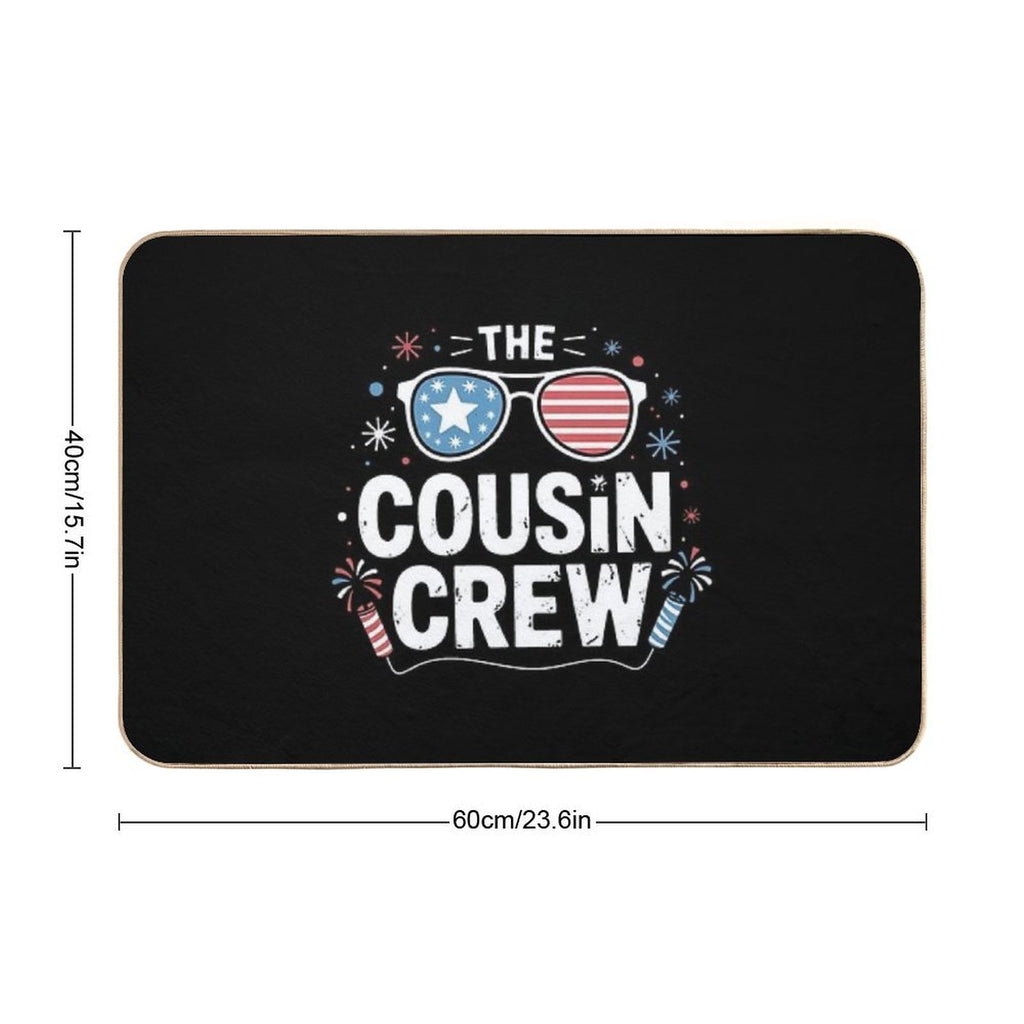 Cousin Crew 4th of July Patriotic American Family Matching  High-Traffic Bath Mat