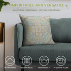 Gypsy Floral in Soft Neutrals, Grey & Yellow on Sage Soft Easy Maintenance Throw Pillow