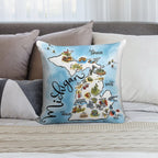 Map for Michiganers Soft Fade-Resistant Throw Pillow