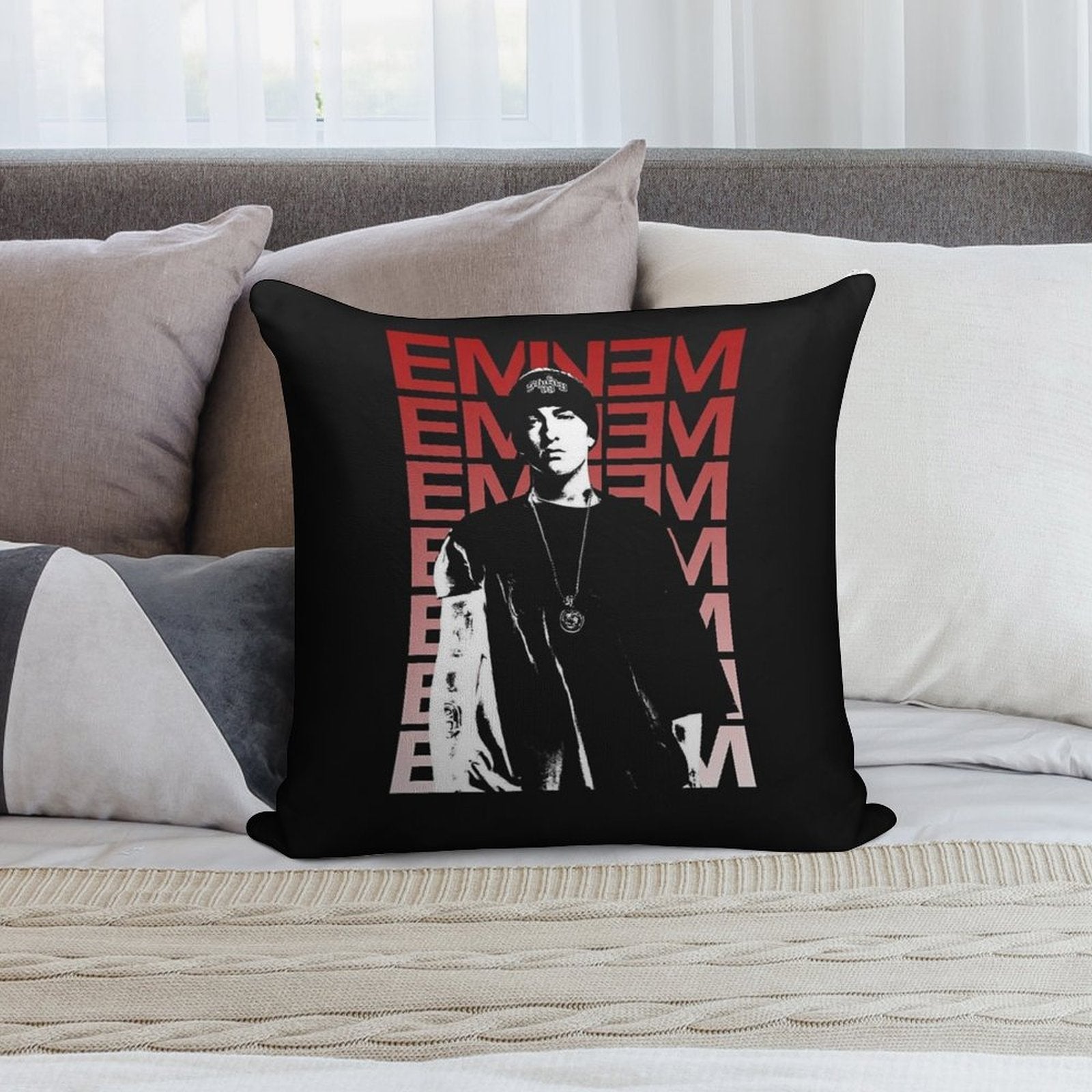 Rap Em Best Selling Eminem Soft Skin-Friendly Throw Pillow