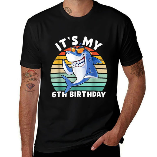 Shark 6 Year Old 6th Birthday Shark Lover  Vintage-inspired T-Shirt