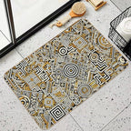 Labyrinth of Shipibo Cosmos  Easy Maintenance Bath Mat