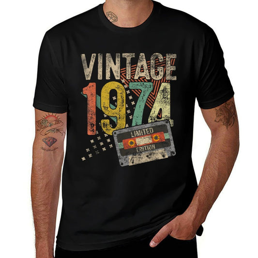 Vintage 1974 51st Birthday Gifts For Men Women 51 Year Old  Cotton T-Shirt
