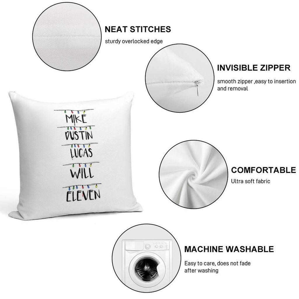 Stranger Things Soft Hidden Zipper Throw Pillow