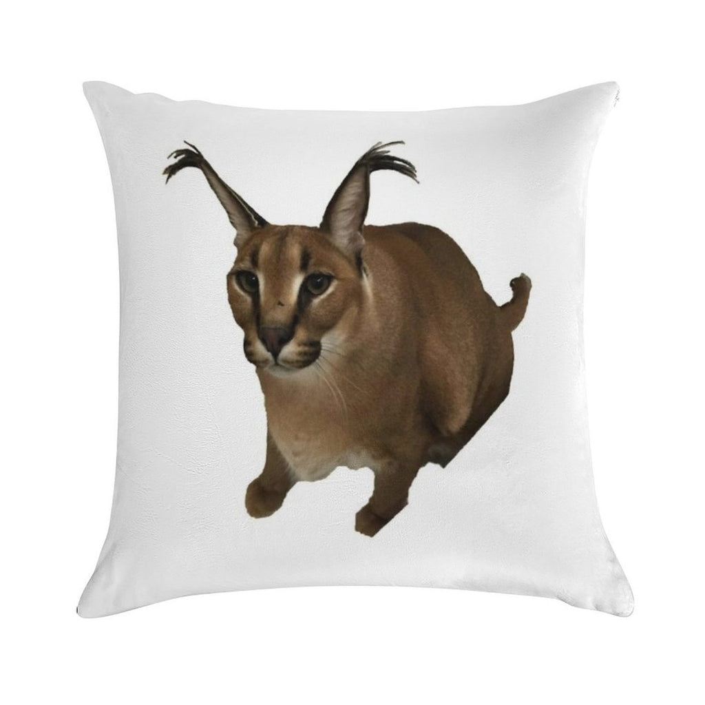 Big Floppa Soft Reinforced Edging Throw Pillow