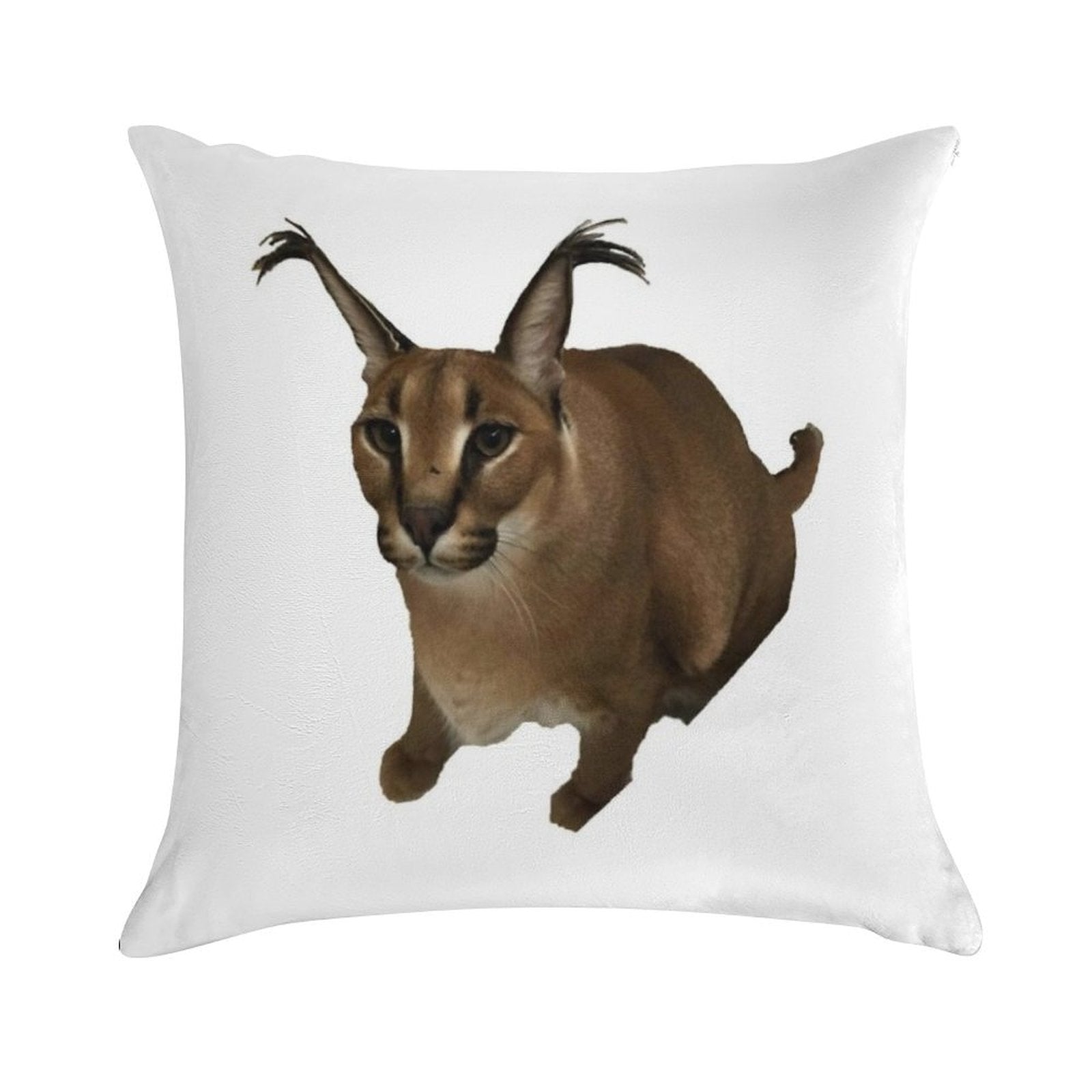 Big Floppa Soft Reinforced Edging Throw Pillow