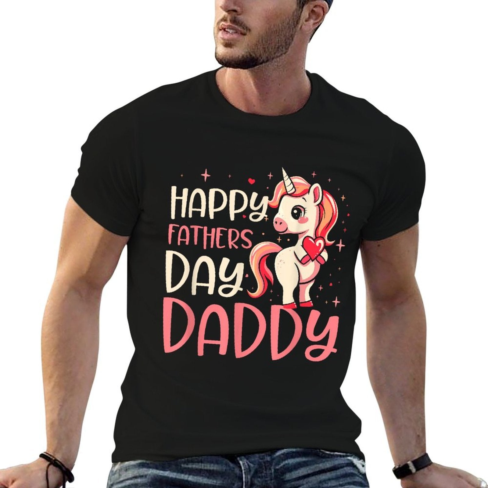 Happy Fathers Day Daddy Unicorn Daughter Dad Toddler Girl  Odor-resistant T-Shirt