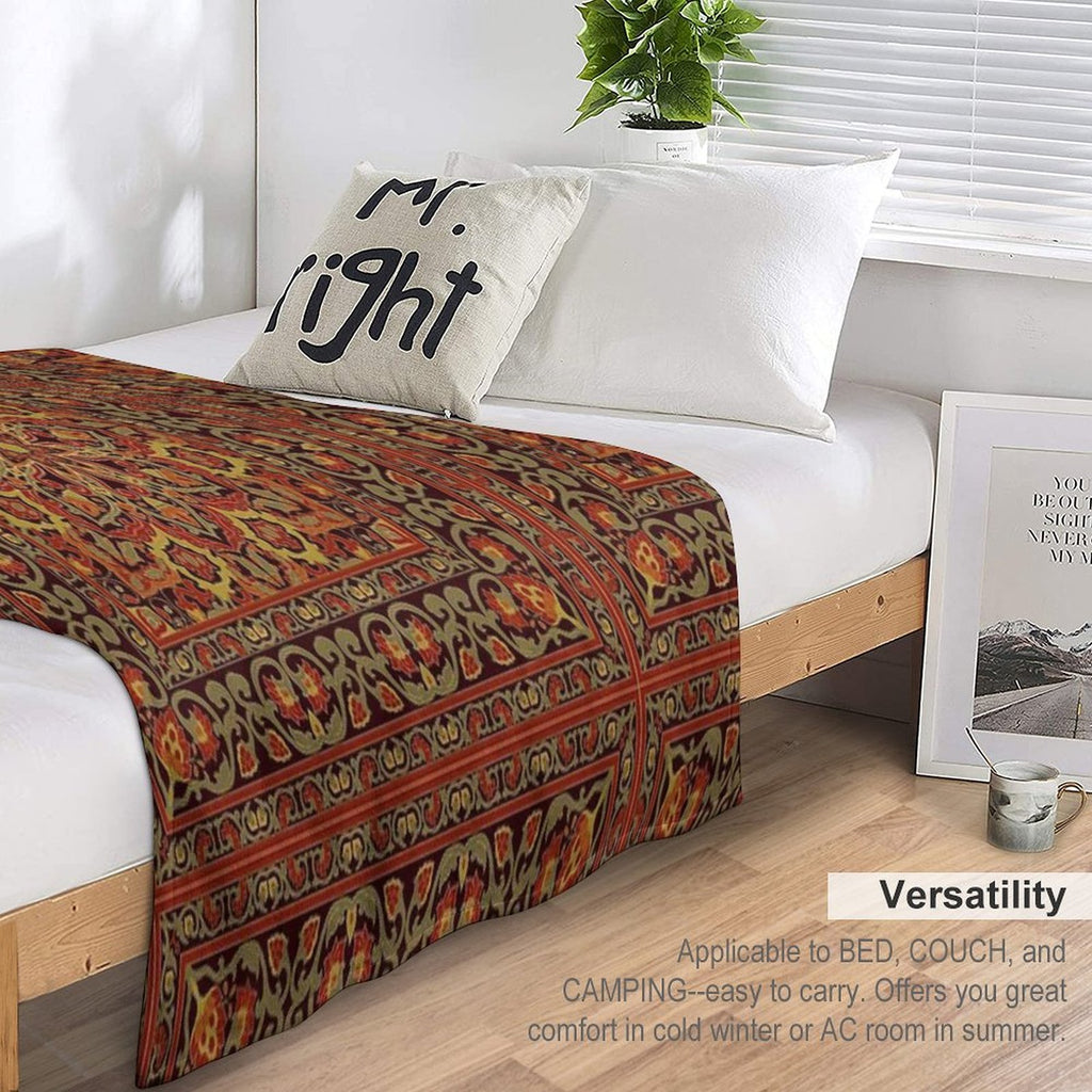 Oriental Ornamental Carpet Machine-washable Throw Blanket