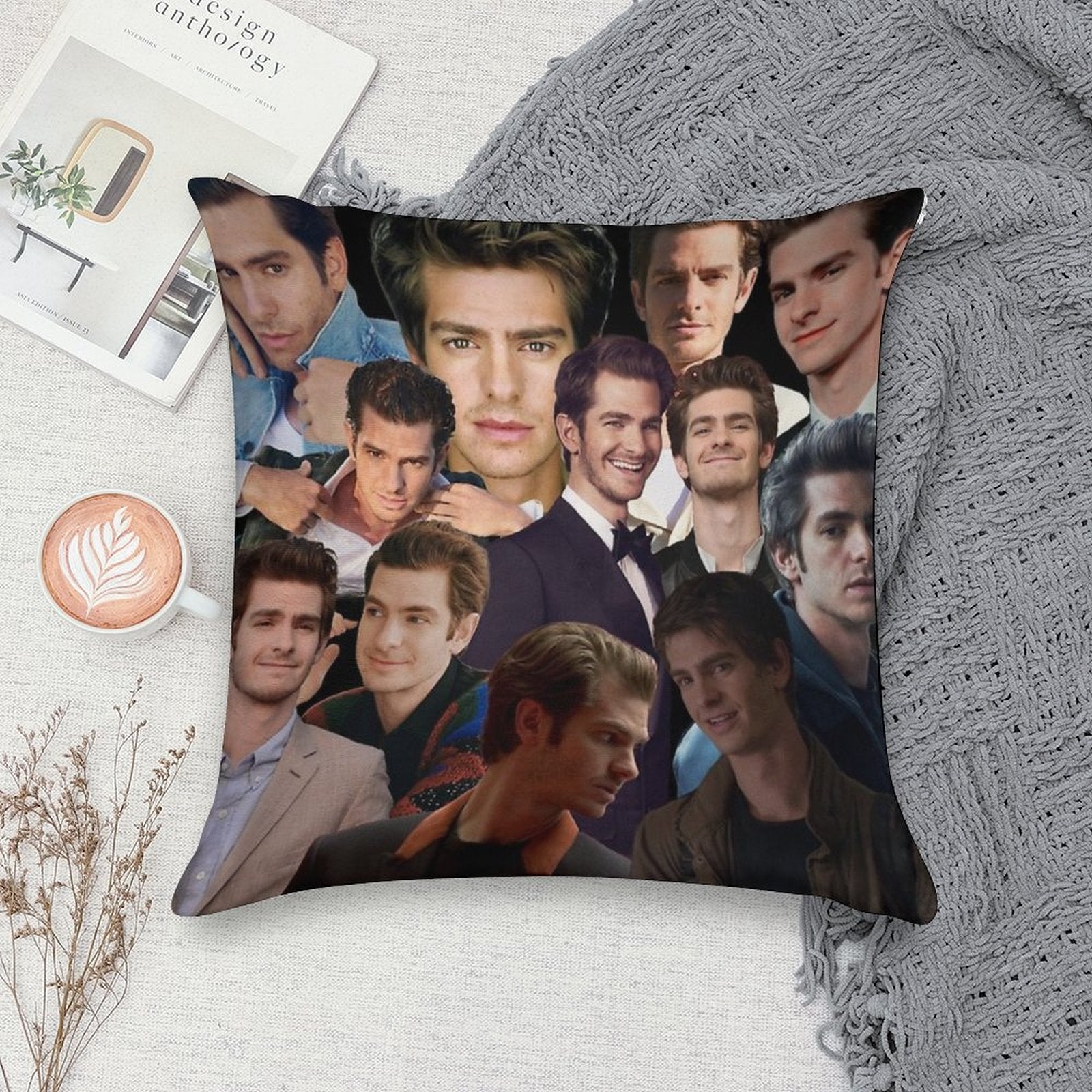 Andrew Garfield Collage Soft High-Density Material Throw Pillow