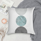 3 Circles Teal And Gray Soft Decorative Cover Throw Pillow