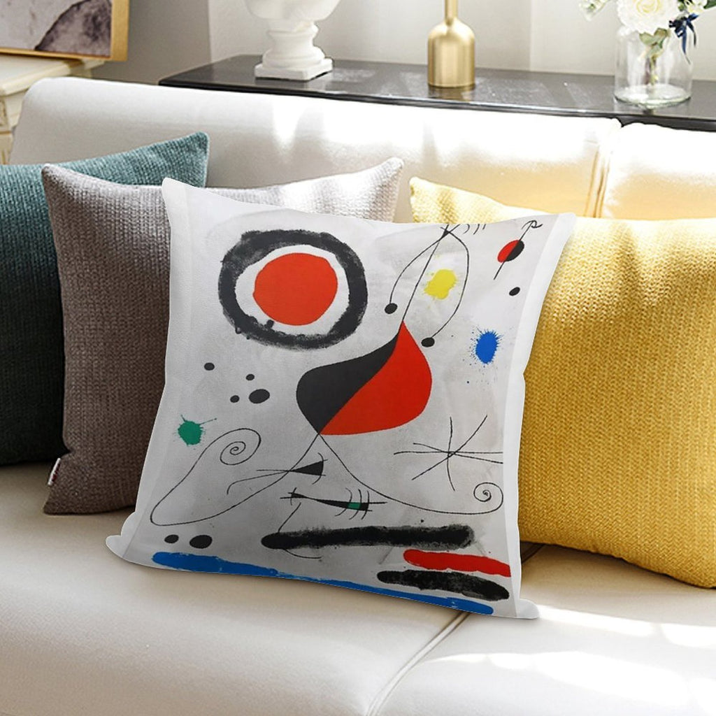 Joan Miro Original Lithograph from Derriere Le Miroir 1964 Soft Home Decor Throw Pillow