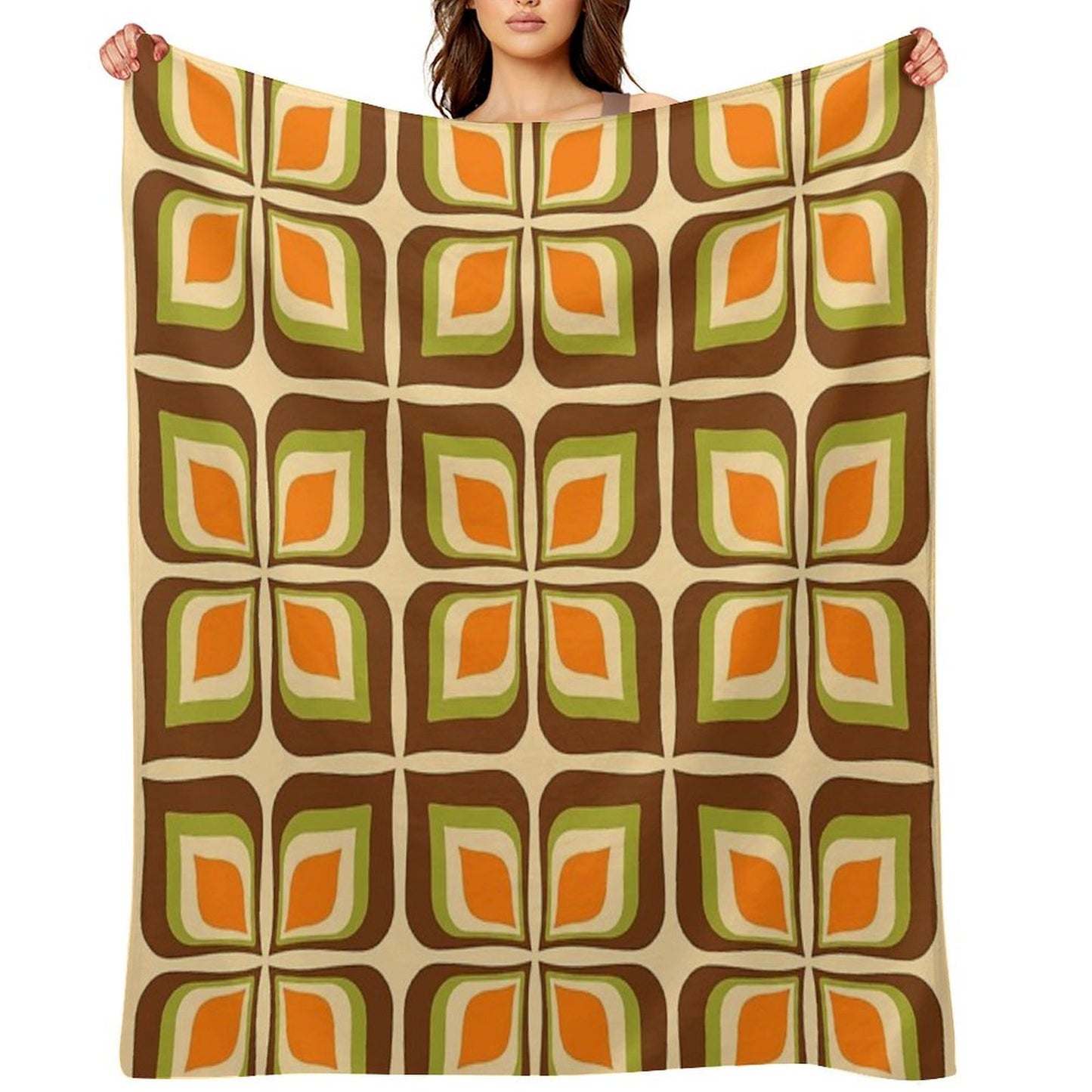 Retro Gradient Flower Pattern 725 Machine-washable Throw Blanket