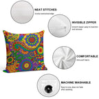 Happy Hippy Psychedelic Rainbow Design Soft Multiple Sizes Throw Pillow