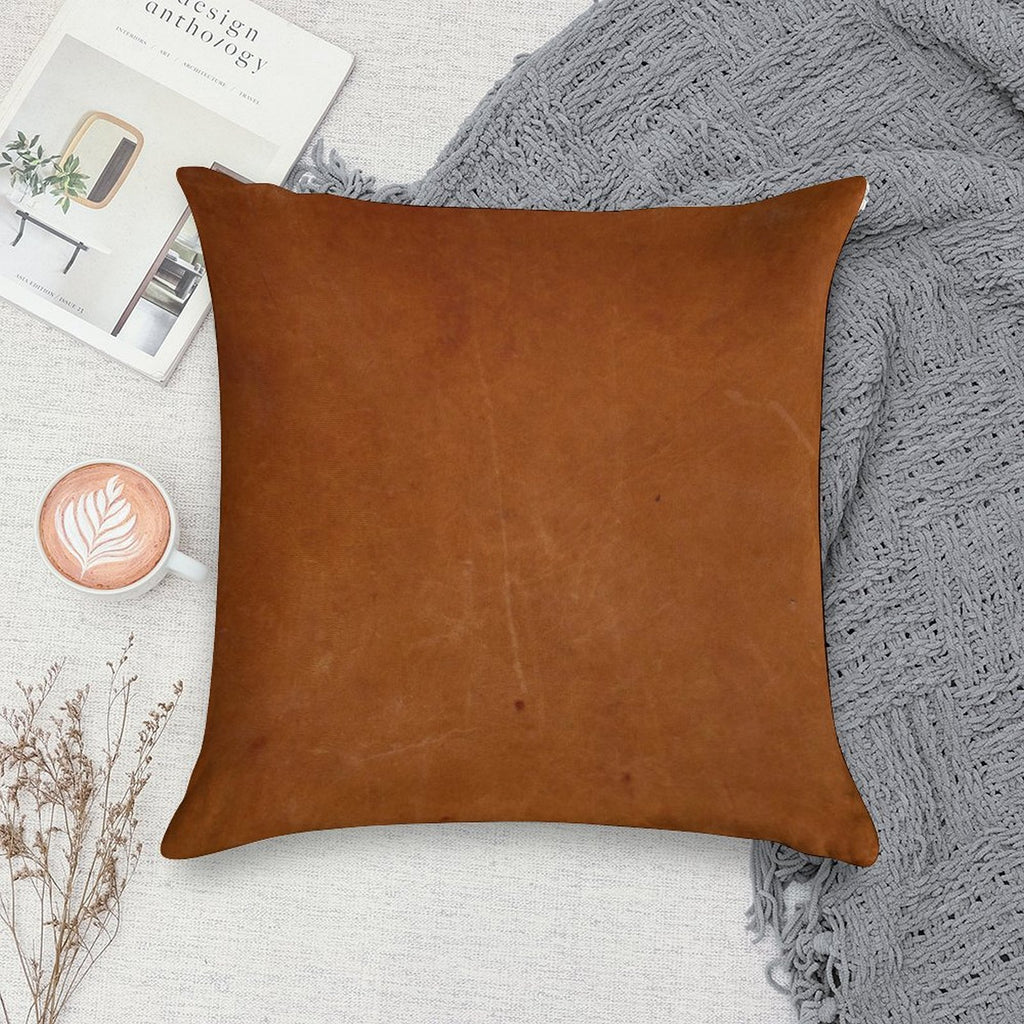 Rustic Leather Soft Decorative Cover Throw Pillow
