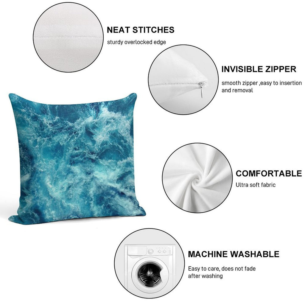 Ocean Is Shaking Soft Washable Throw Pillow