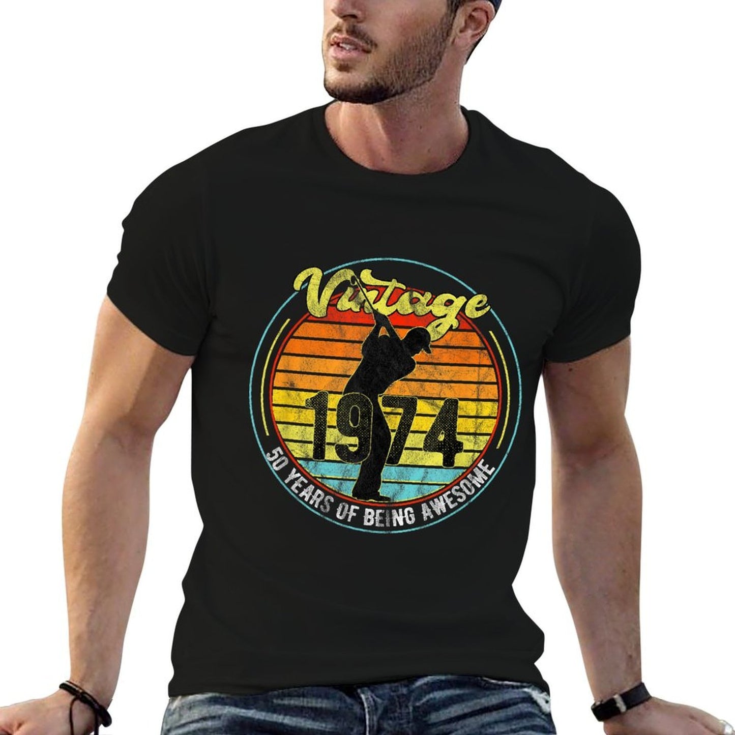 50 Year Old Gifts Vintage Golf Golfer 1974 50th Birthday  Affordable Price T-Shirt