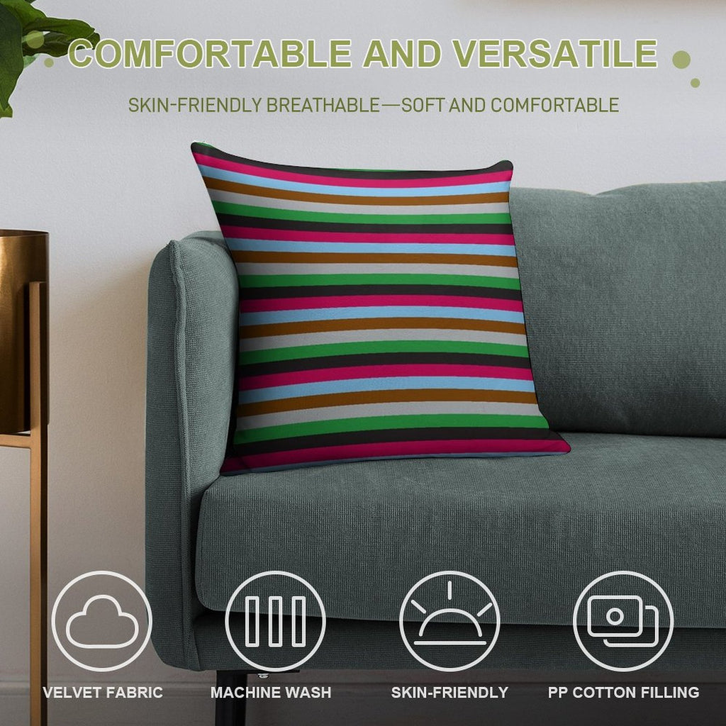 Harlequins Rugby Striped Soft Shrink-Resistant Throw Pillow