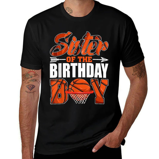 Sister Of Birthday Boy Basketball Matching Family Party  Breathable T-Shirt